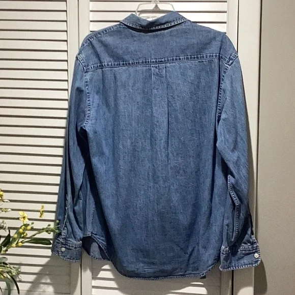 Blue Denim Button-Up Shirt - Picture 4 of 4